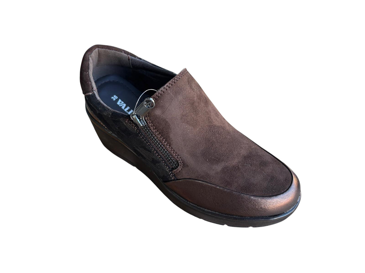 Valleverde scarpa sneakers da donna senza laccio con cerniera 36446 bronzo