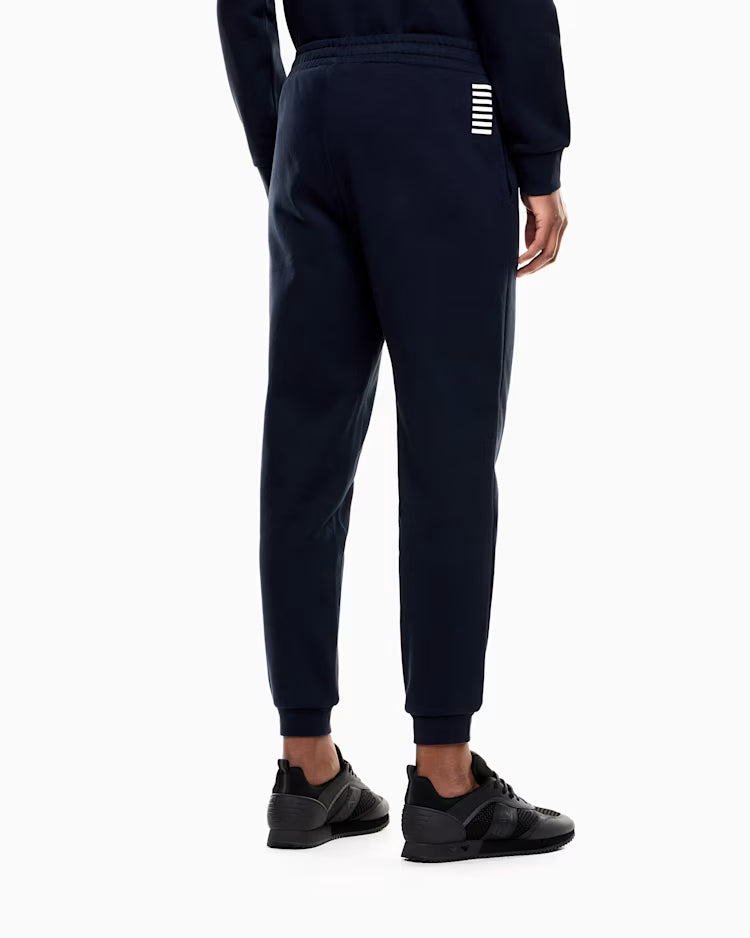 EA7 ARMANI Pantalone sportivo da uomo Jogger cotone con coulisse e fondo a costine Core Identity 8NPP64 PJVTZ 1562 blu