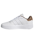 Adidas scarpa sneakers da donna con zeppa Court Platform GW9786 bianco-oro