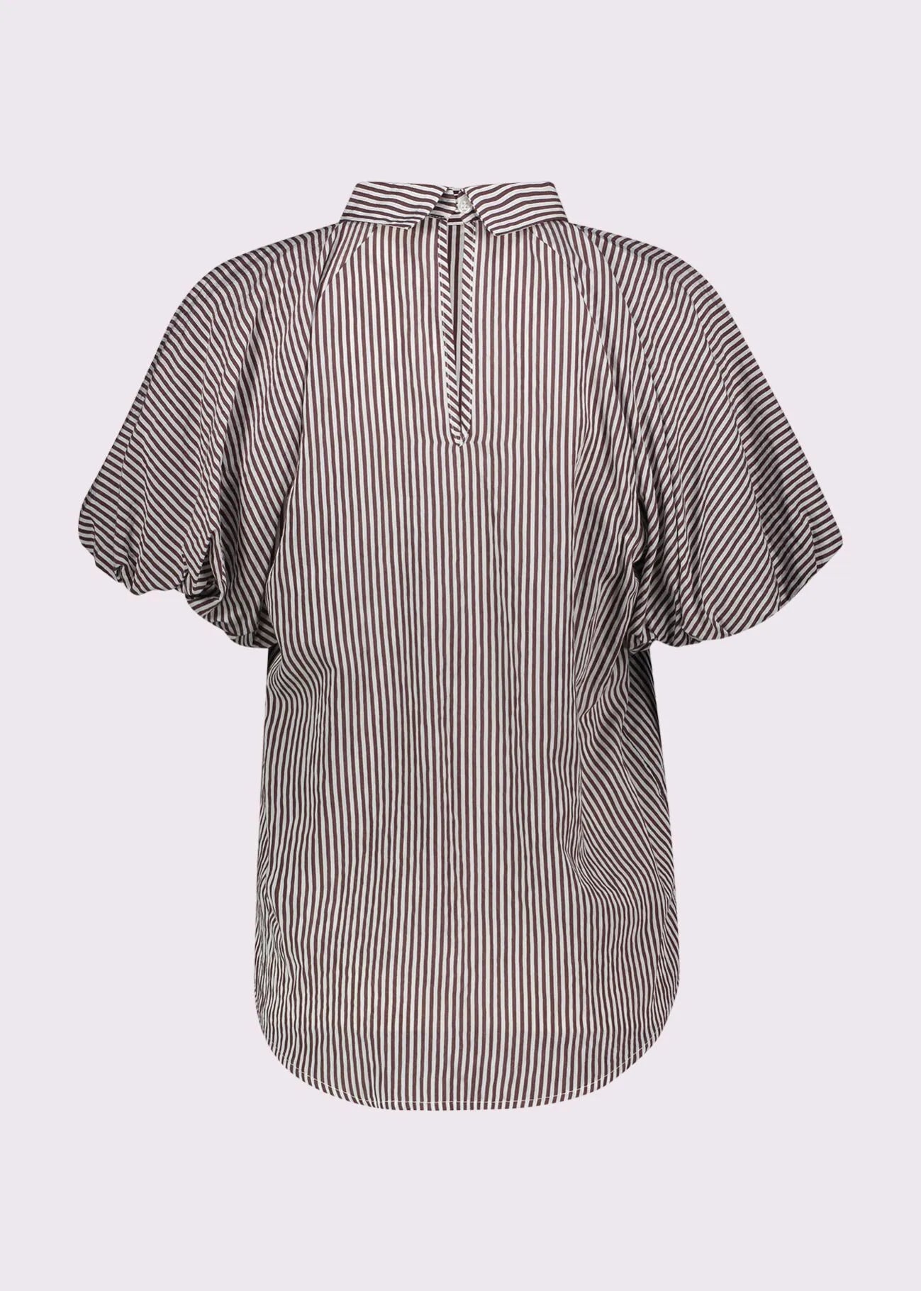 Gaudì Blusa a righe da donna con maniche a palloncino 611BD45029 615081-01 Nantucket-white