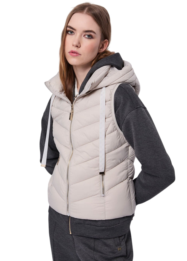 Gaudì Gilet Donna Nylon Trapuntato Cappuccio 521BD35003-2101 Grigio – Comfort & Stile