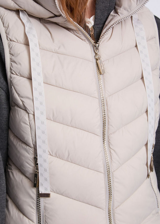 Gaudì Gilet Donna Nylon Trapuntato Cappuccio 521BD35003-2101 Grigio – Comfort & Stile - zip 