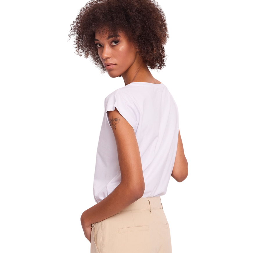 Gaudì maglietta manica corta da donna con logo in applicazioni metalliche 511BD64025 2100 bianco
