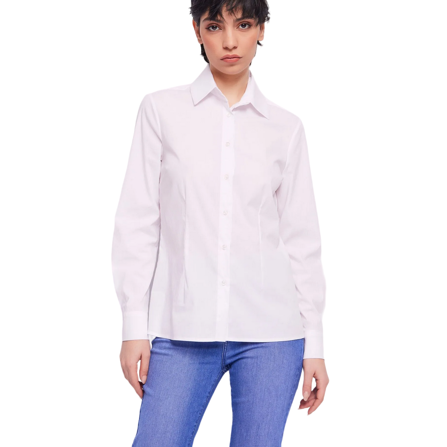 Gaudì Camicia manica lunga da donna in misto cotone 421BD45011 bianco