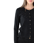 Gaudì cardigan da donna con logo e strass 421BD53015-2001 nero