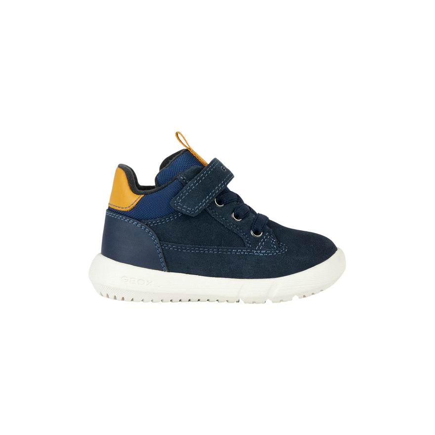 Geox Scarponcini Hyroo B365DA per Bimbo - Blu Navy e Ocra - laterale esterno