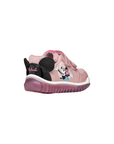 Geox scarpa da bambina con strappo e luci Minny Disney B4661B 0AJ02 C8179 rosa antico-nero