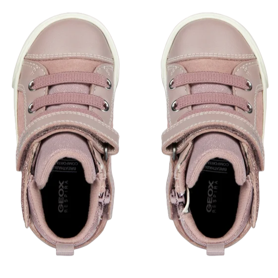 Geox scarpa da bambina in camoscio con laccio elastico velcro e cerniera Kilwi B36D5A-022BC-C8056 rosa