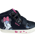 Geox scarpa sneakers con strappo da bambina Kilwi Minnie B46D5B 022HH C9289 nero-rosa