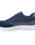 Geox scarpa sneakers da uomo con laccio elastico e camoscio e nylon Spherica U45BYA blu