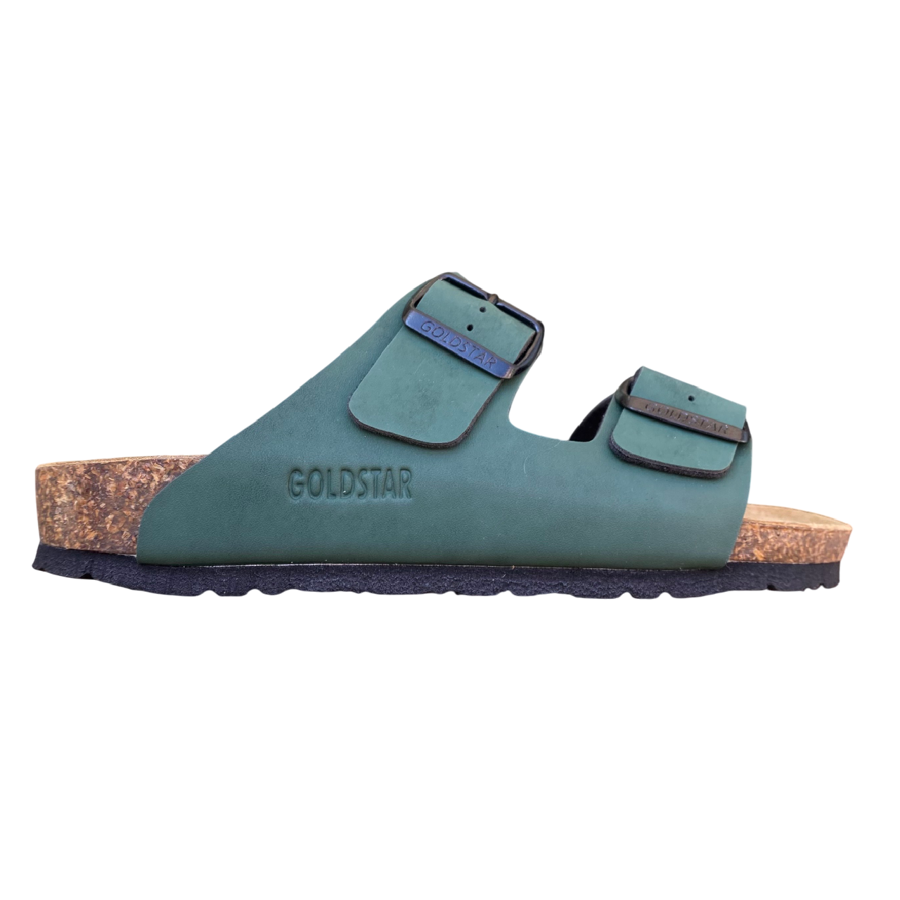 Godlstar ciabatta da donna con plaltare anatomico e 2 fasce con fibbie GS823 verde