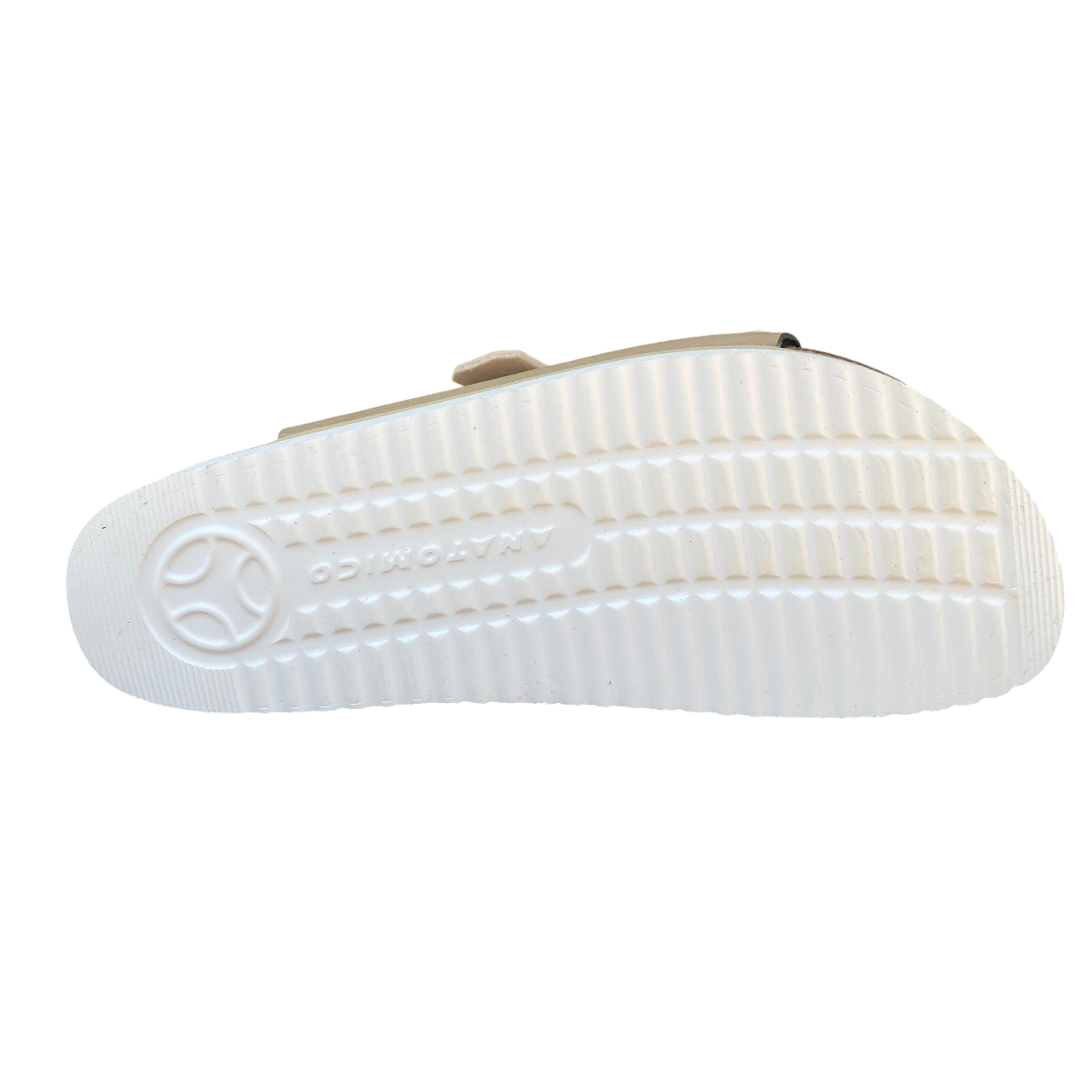 Goldstar ciabatta da donna con sottopiede in pelle a 2 fasce 1 regolabile e l'altra con applicazione GS4888M beige