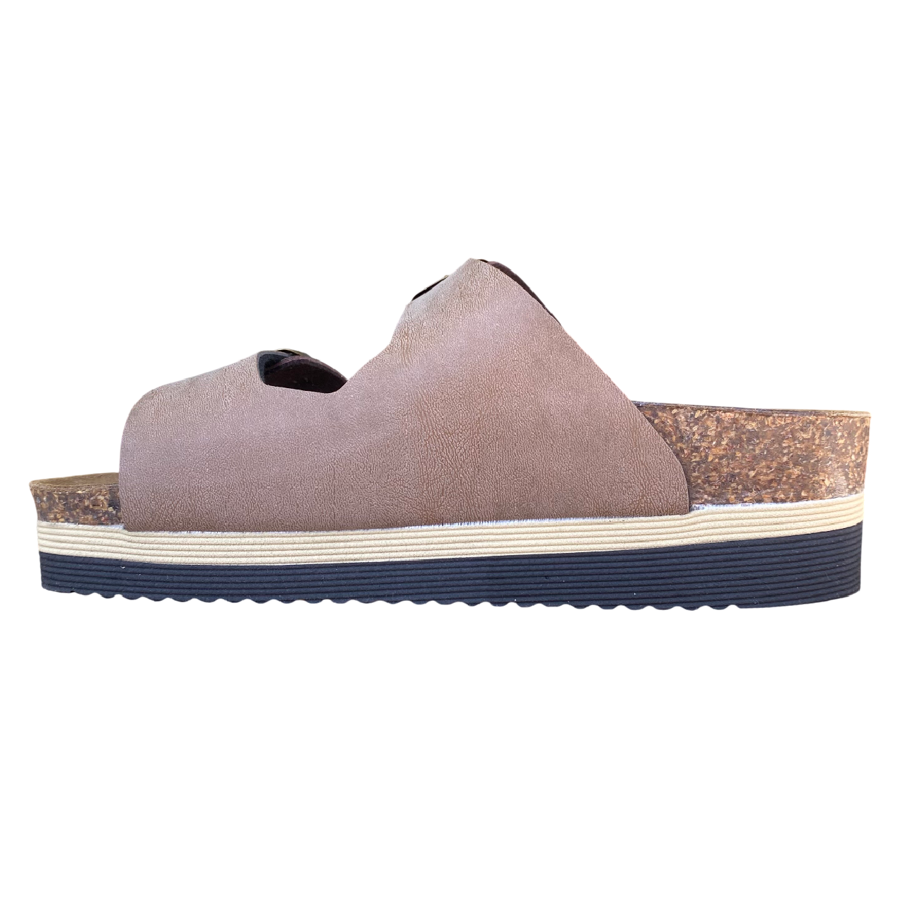 Goldstar ciabatta da donna con sottopiede in pelle a 2 fasce con fibbie GS4800V bronzo