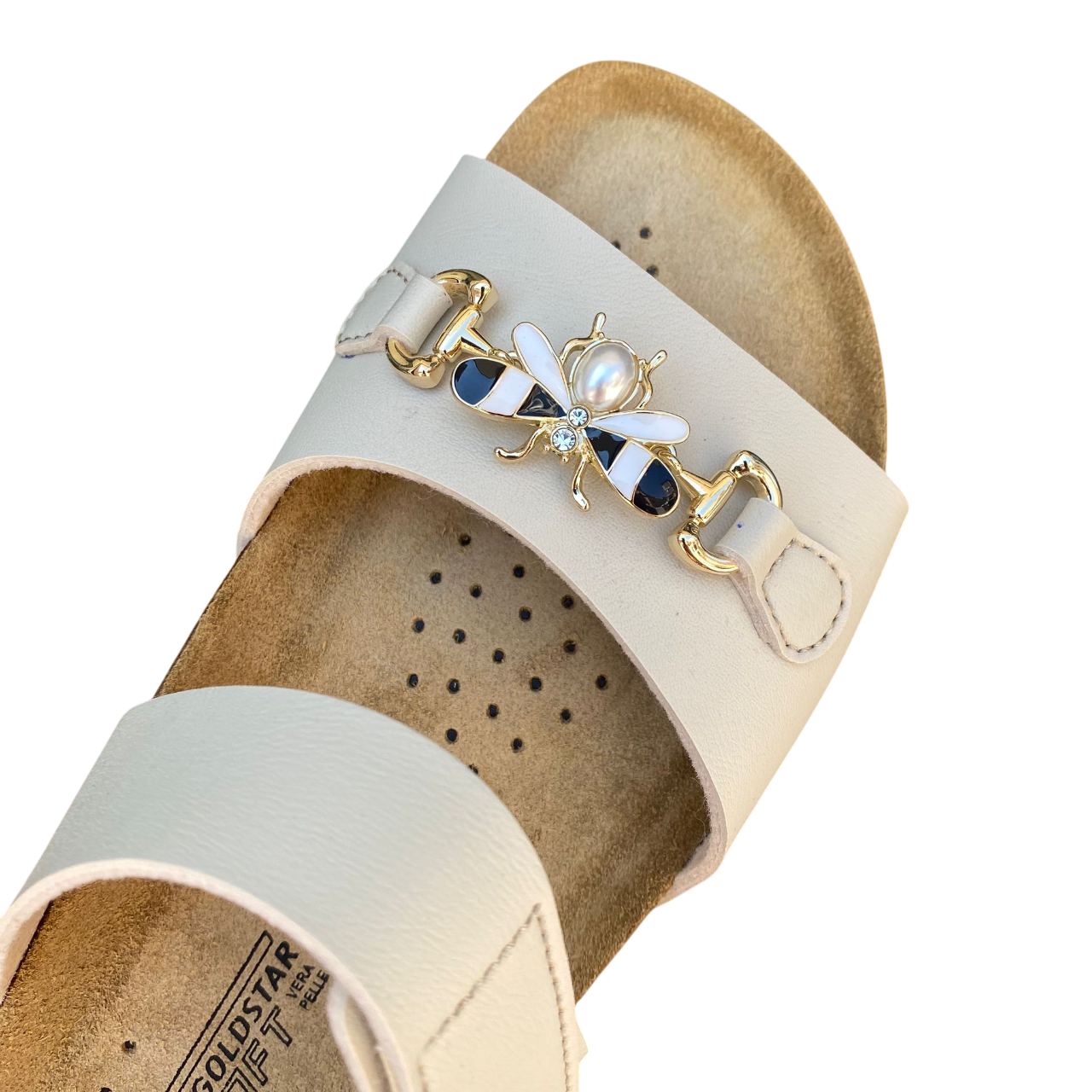 Goldstar ciabatta donna GS4888M beige dettaglio applicazione decorativa