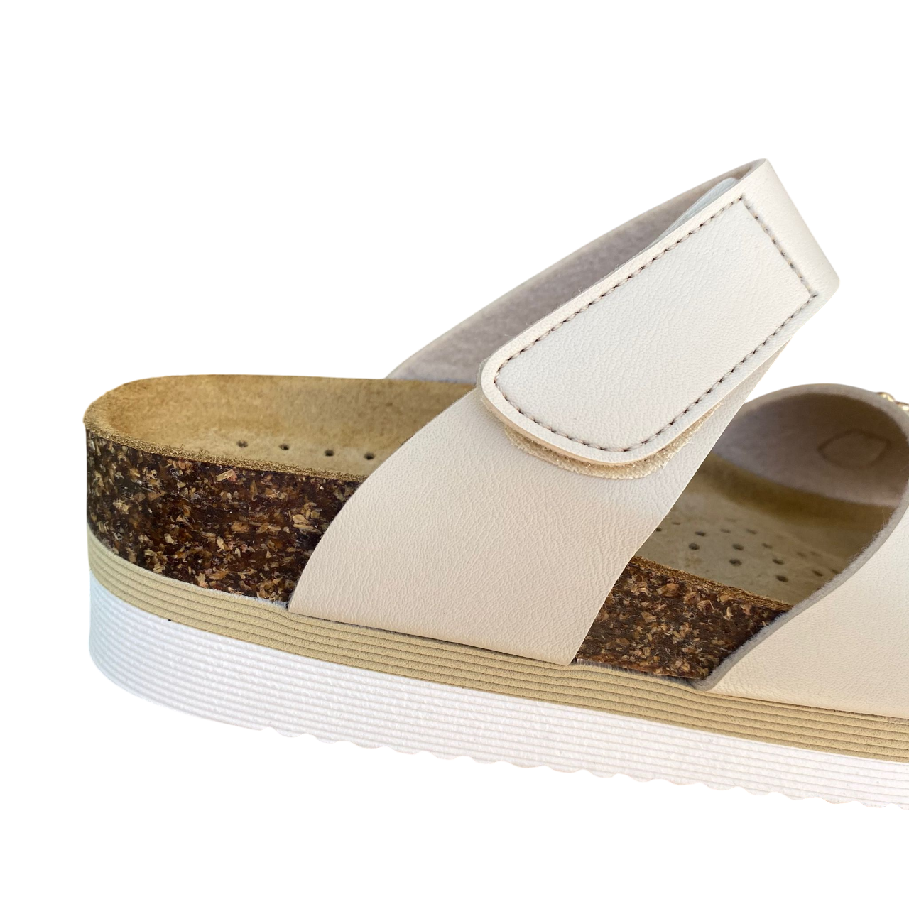 Goldstar ciabatta donna GS4888M beige vista tacco dettaglio fasce