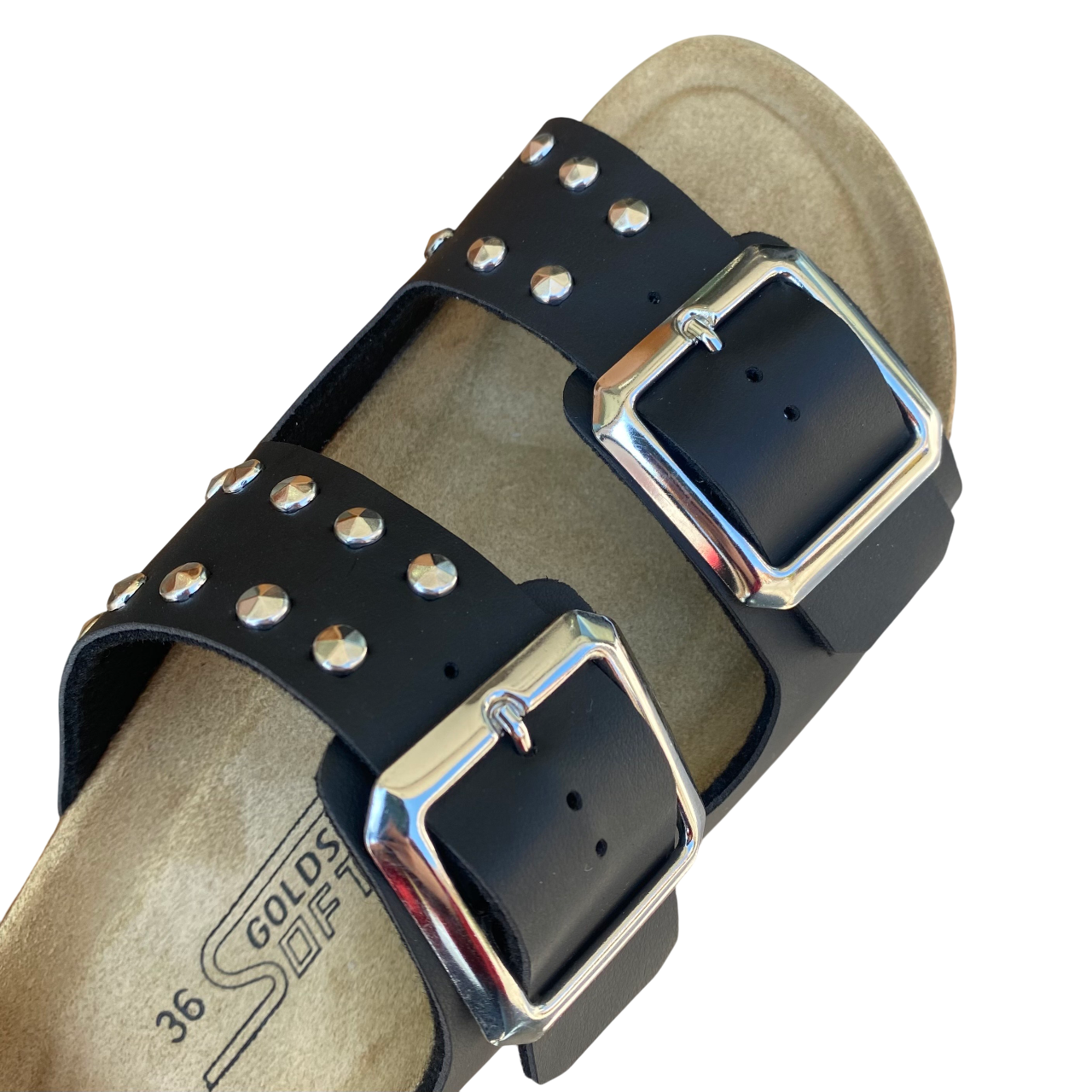 Goldstar sandalo da donna a doppia fibbia GS801QR premium nero