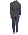 Griffai Completo da donna con giacca a manica 3/4 e pantalone elasticizzato DGP5001 nero