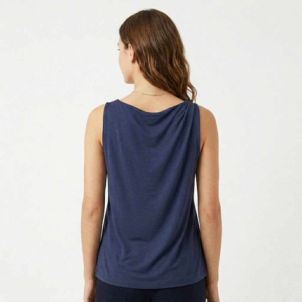 Griffai Canotta Donna con Bottoni Blu - DGP7993