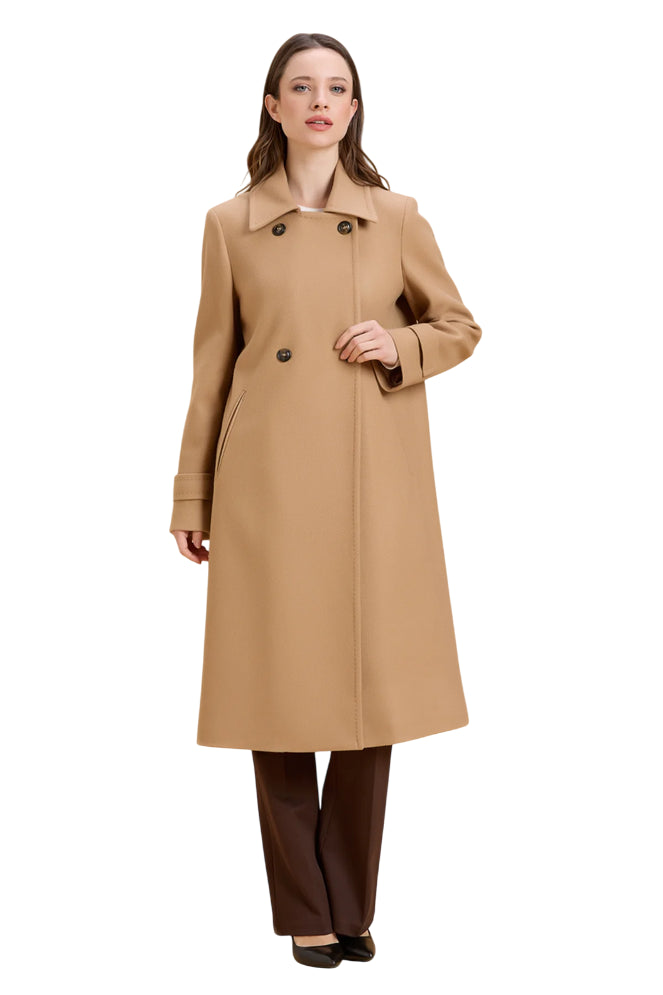 Griffai Cappotto Lungo Doppiopetto Donna DGF6073 Cammello – Eleganza Calda - FRONT