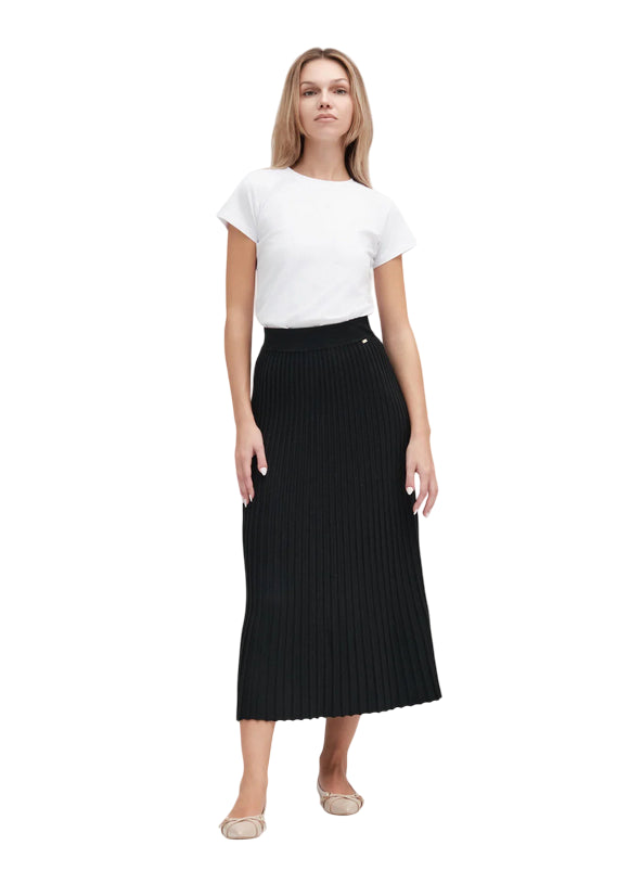 Griffai Gonna Lunga DGF5592 Nera - Coste Viscosa Eleganza Fluida Donna