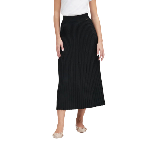 Griffai Gonna Lunga DGF5592 Nera - Coste Viscosa Eleganza Fluida Donna - zoom