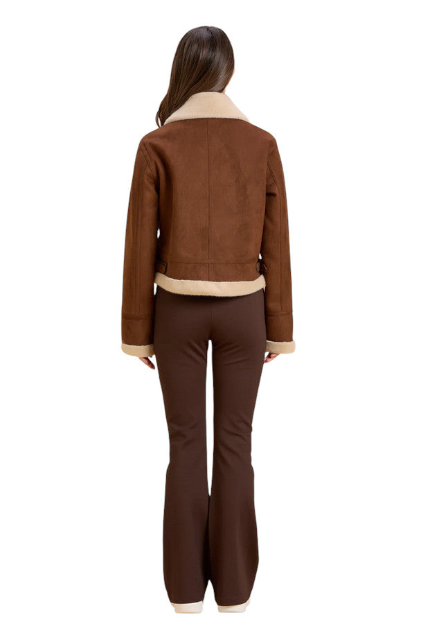 Griffai Montone Corto da Donna Bicolore con Pelliccia DFG5513 Marrone – Eleganza, Calore e Stile Esclusivo retro