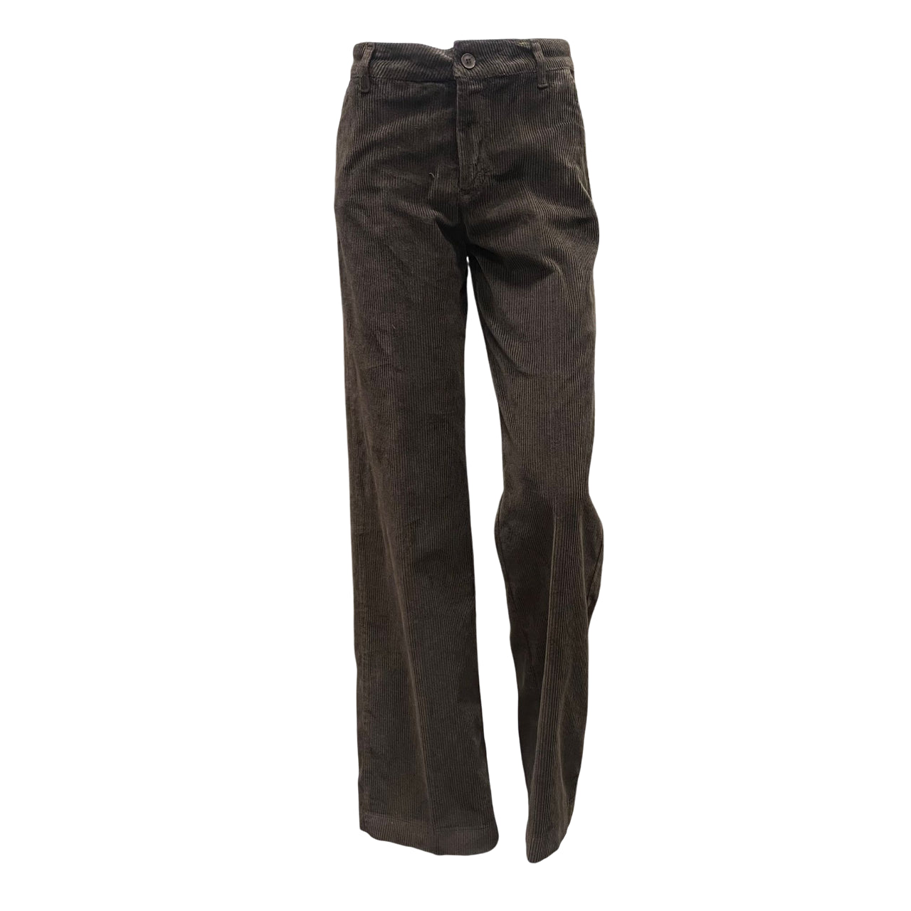 Griffai Pantalone Donna Velluto 500 righe DGF6014 Marrone – Stile Palazzo