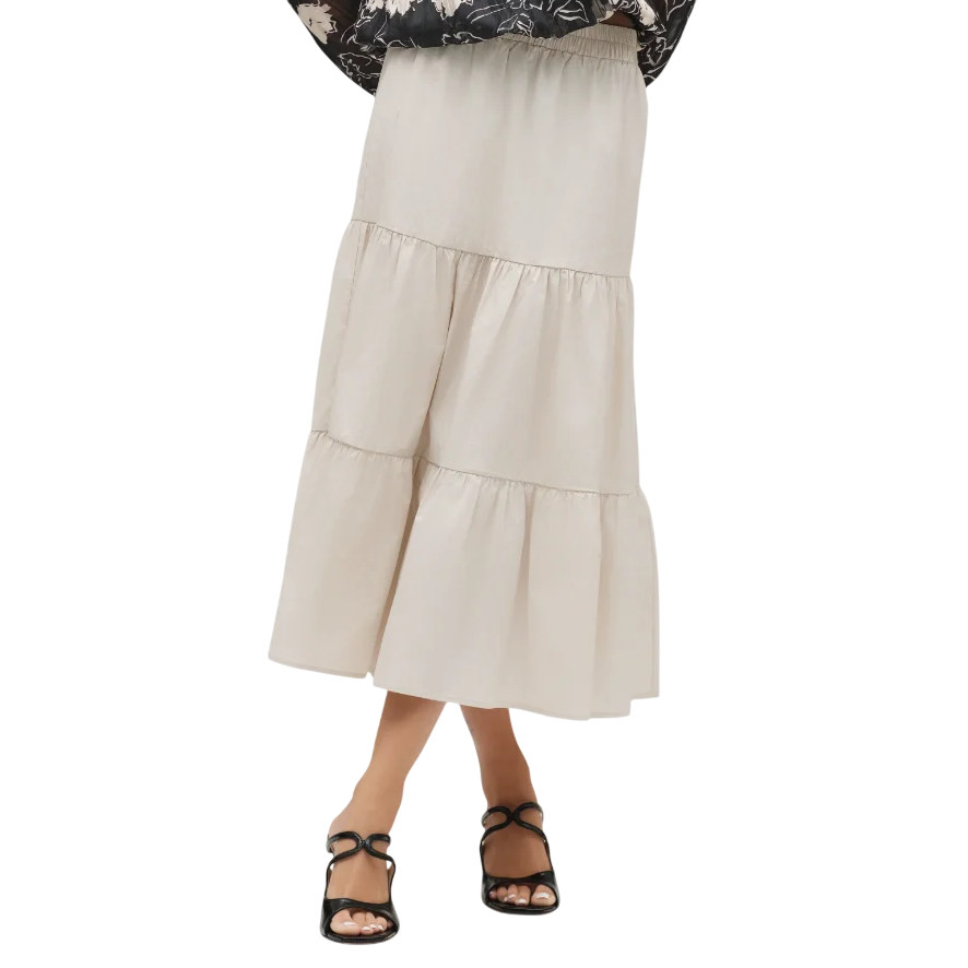 Griffai gonna a balze da donna in cotone DGP6690 beige