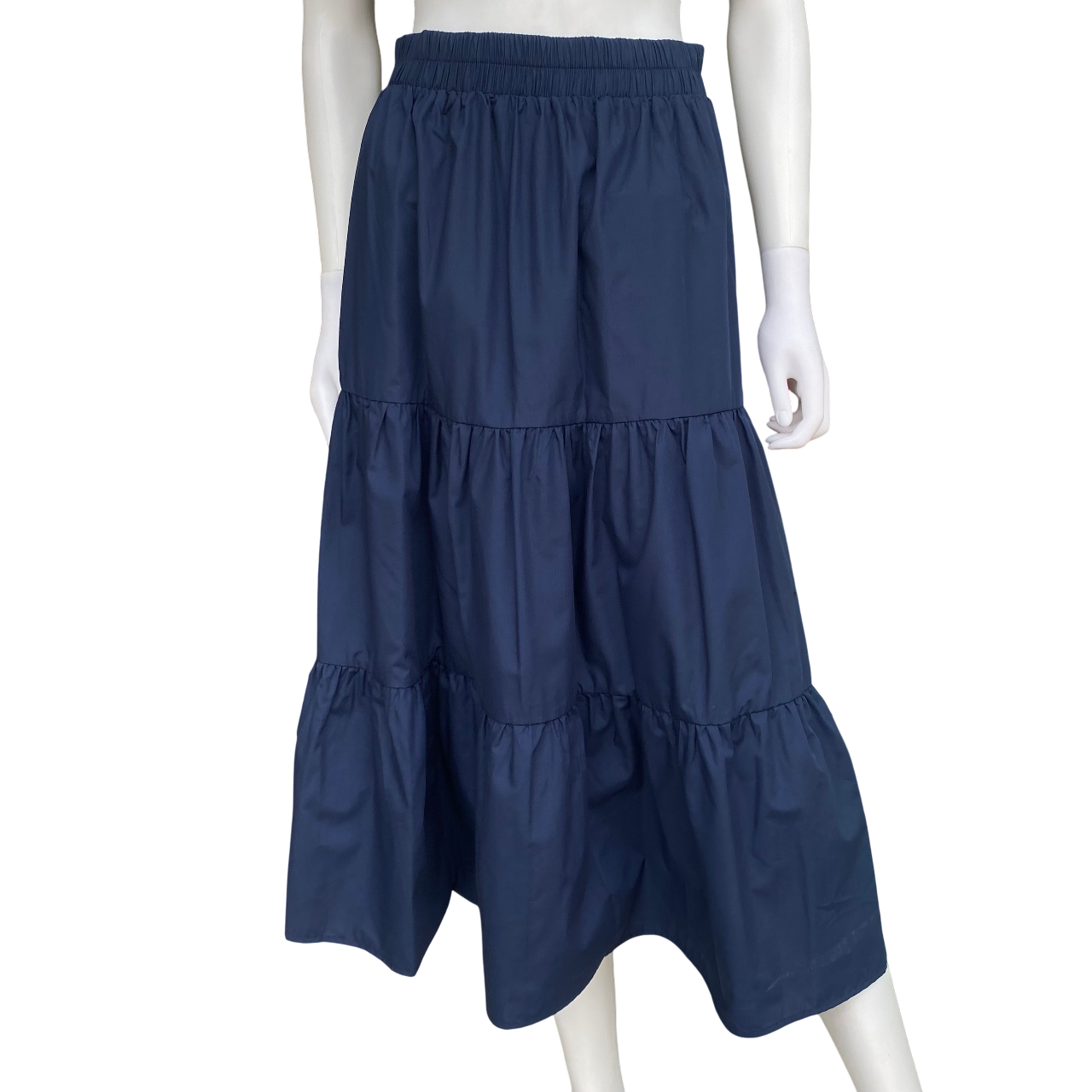 Griffai gonna a balze da donna in cotone DGP6690 blu_fronte