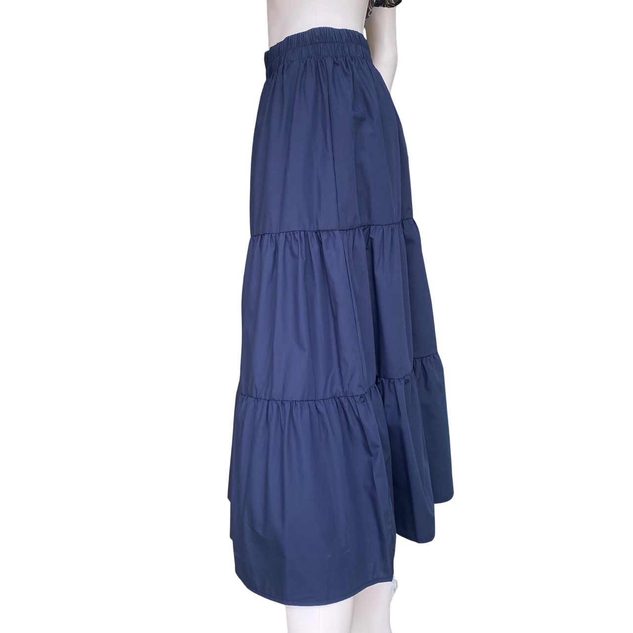 Griffai gonna a balze da donna in cotone DGP6690 blu_laterale