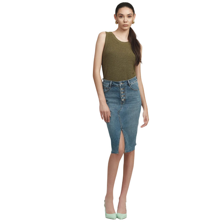 Griffai gonna lunguette in jeans da donna in tela comfort DGP6170 denim