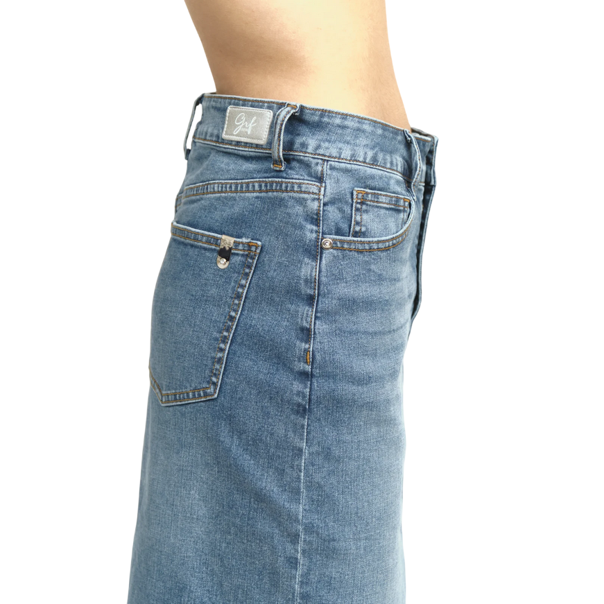 Griffai gonna lunguette in jeans da donna in tela comfort DGP6170 denim