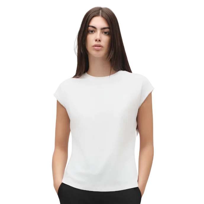 Griffai maglietta maniche corte da donna con strass DGP6418 bianco