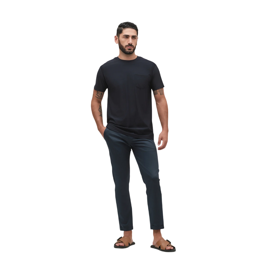 Griffai pantalone capri da uomo in cotone Slim Fit UGP4204 blu