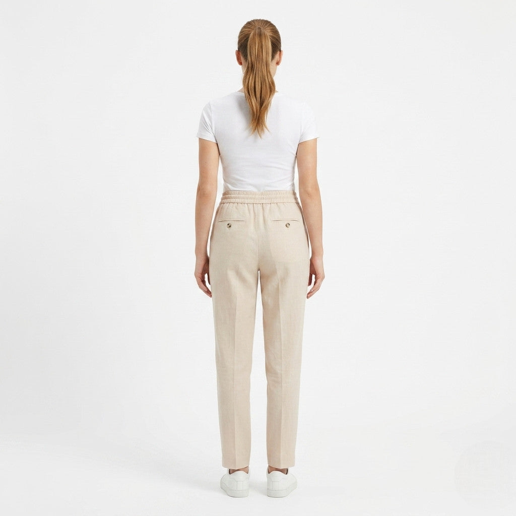 Griffai pantalone casual in lino uomo UGP4559 beige