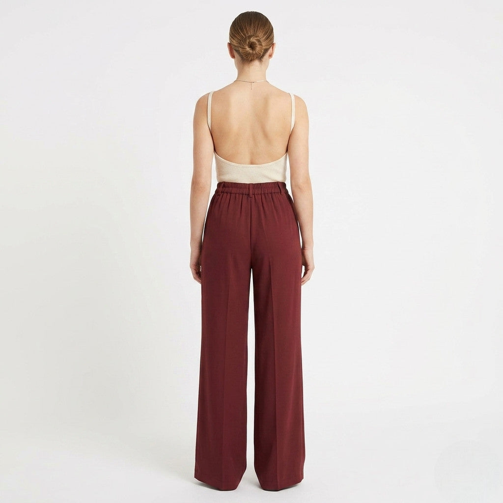 Griffai pantalone largo casual donna DGP7857 barolo