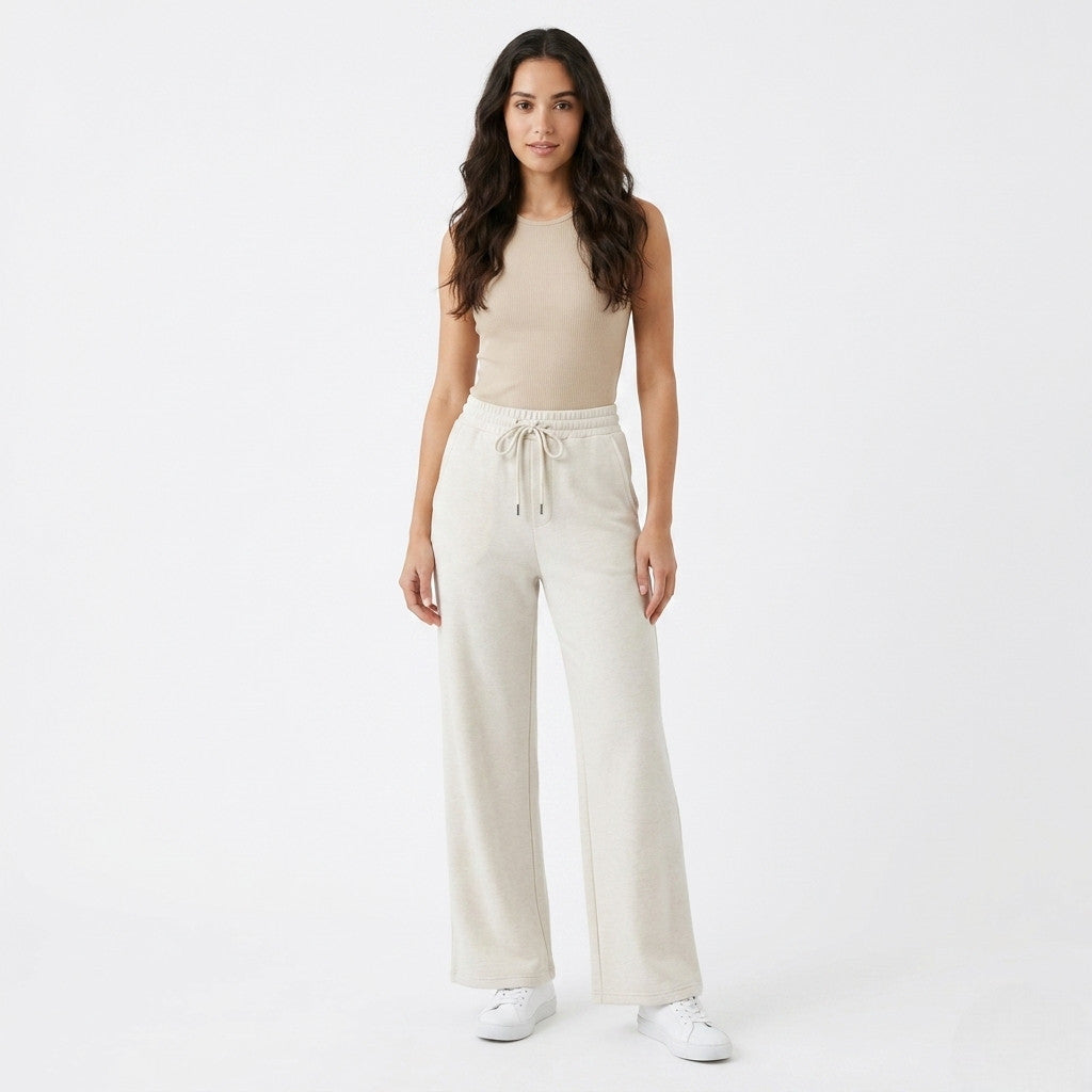 Griffai pantalone largo da donna in modal DGP7720 perla