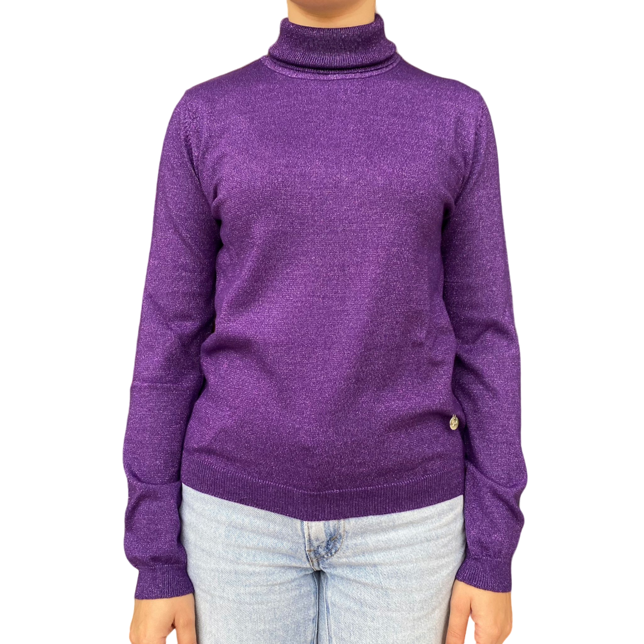 Griffai maglia da donna dolcevita con delux DGF4132 viola