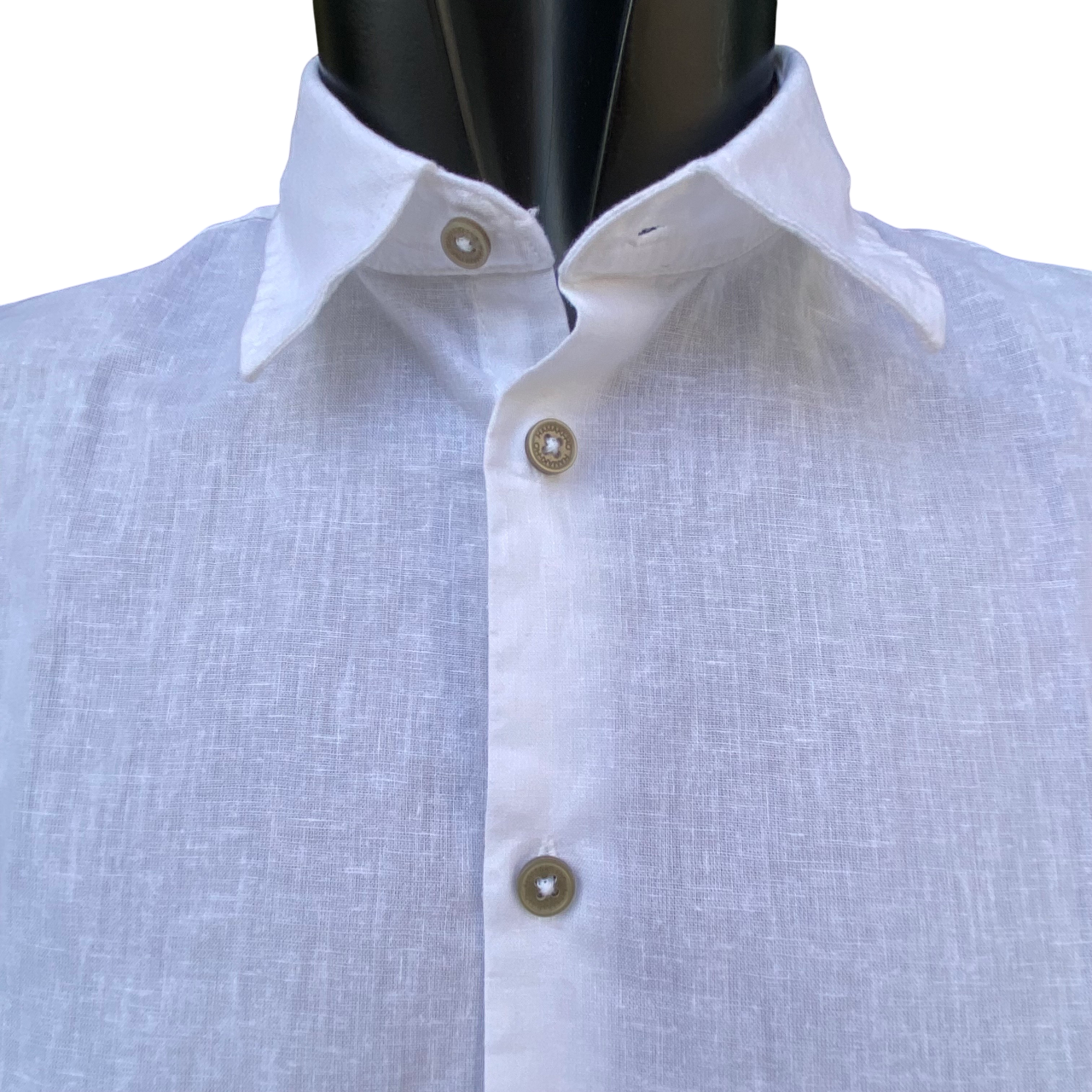 Hamaki-Ho camicia manica corta da uomo in lino e cotone CE1261H bianco