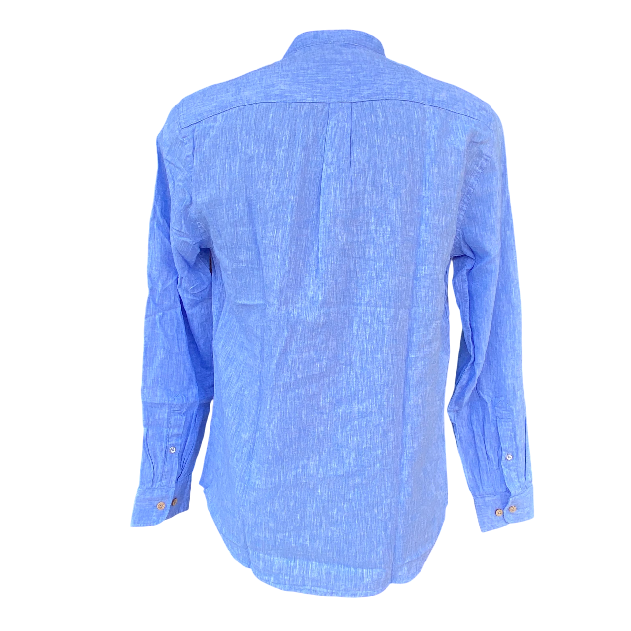 Hamaki-Ho camicia manica lunga da uomo con collo coreano in lino e cotone CE1258H celeste