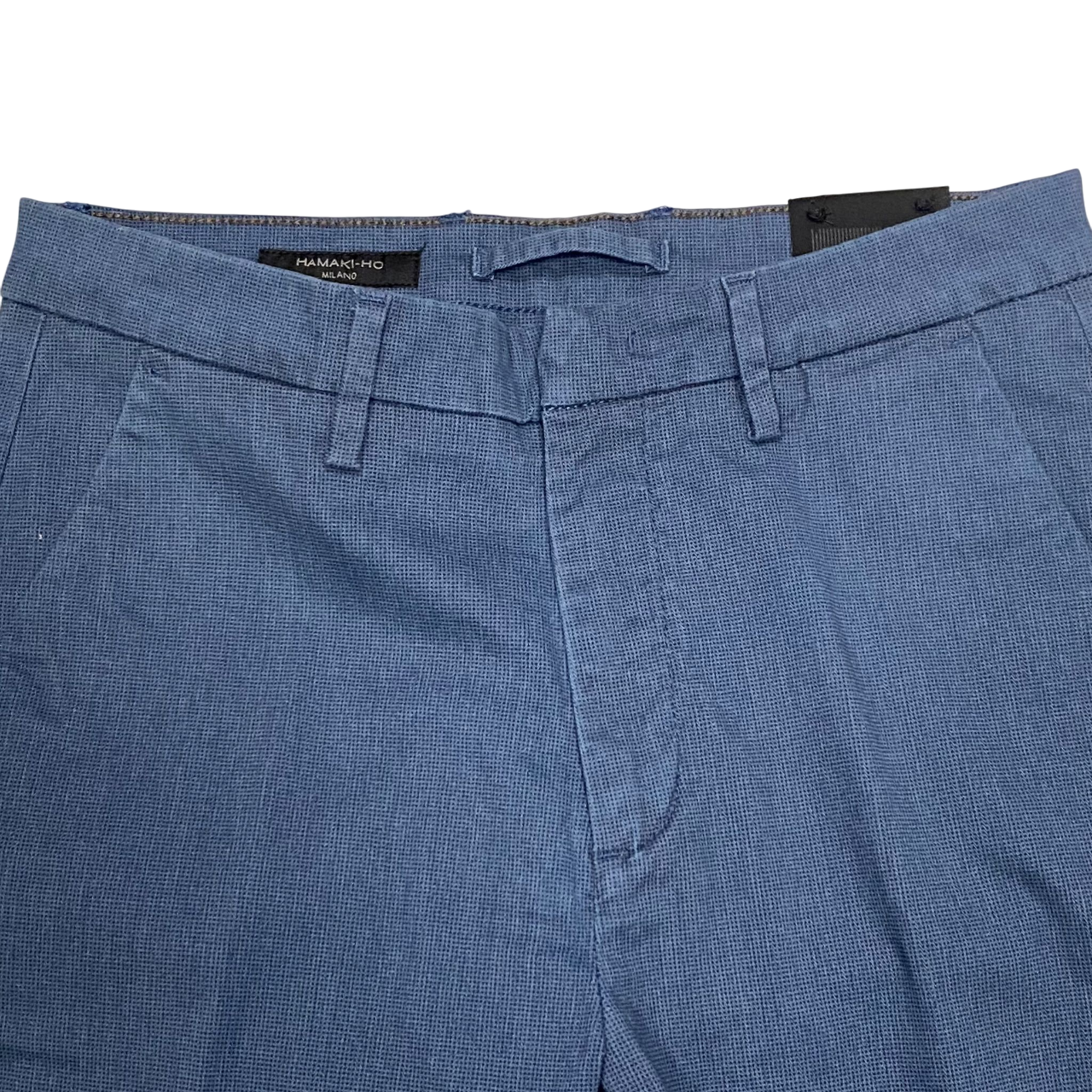 Hamaki-ho pantalone chinos da uomo slim fit con microfantasia quadri PSI1735H blu 1