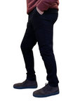 Hamaki-ho pantalone chinos da uomo slim fit in gabardina PSI1726H nero