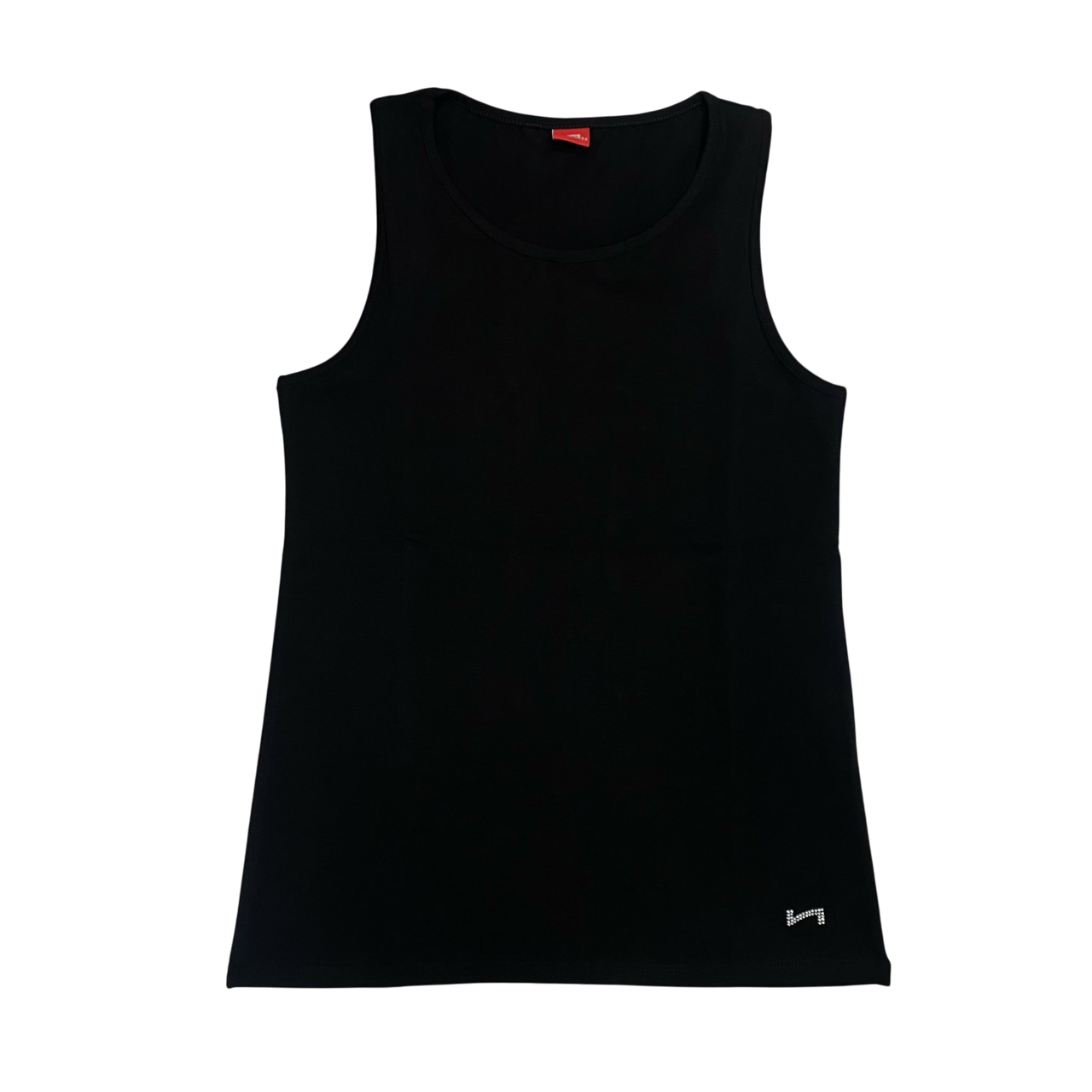 Hangar93 canotta da donna con logo strass Z633D NRO01 nero