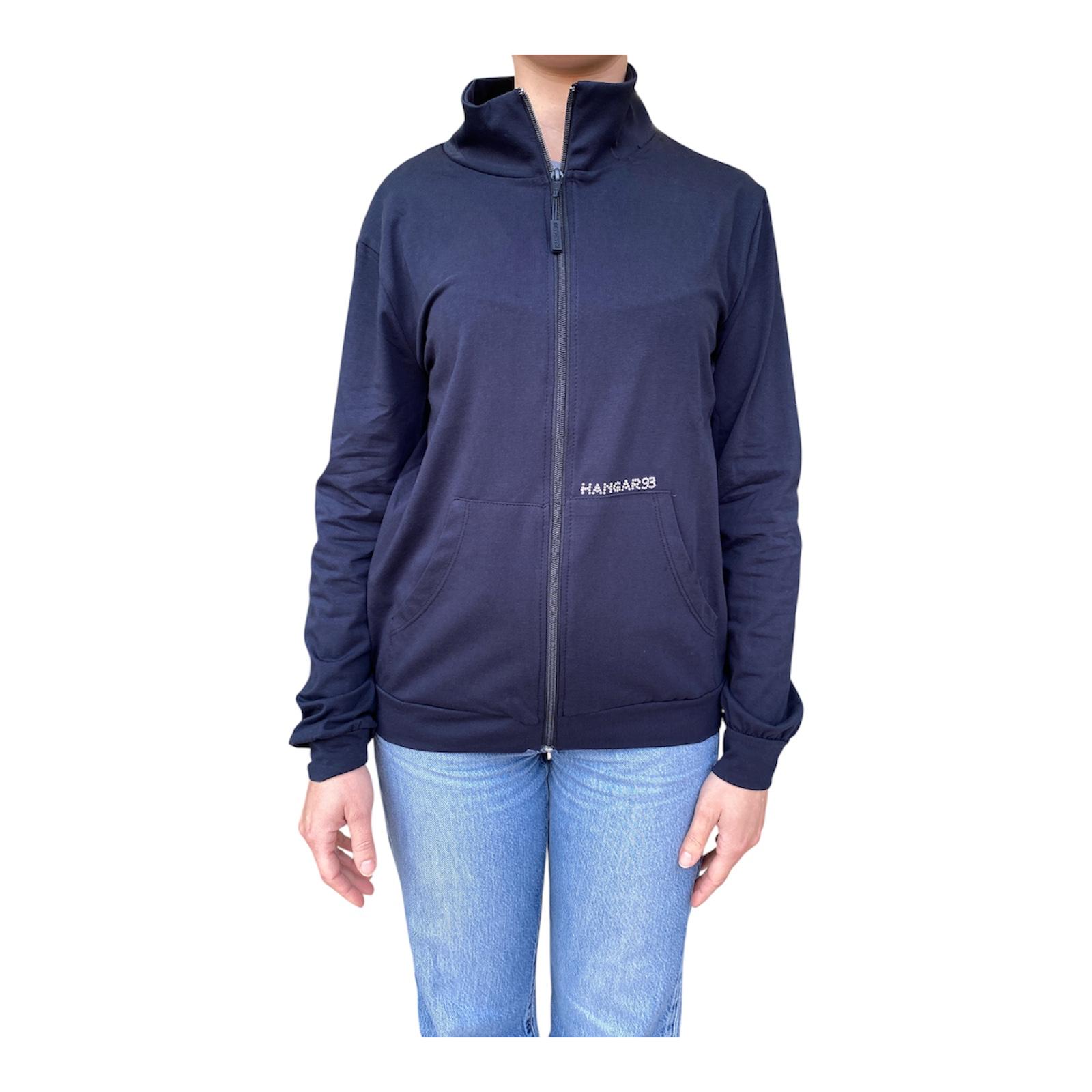 Hangar felpa con cerniera intera in cotone  jersey Z656D BLU