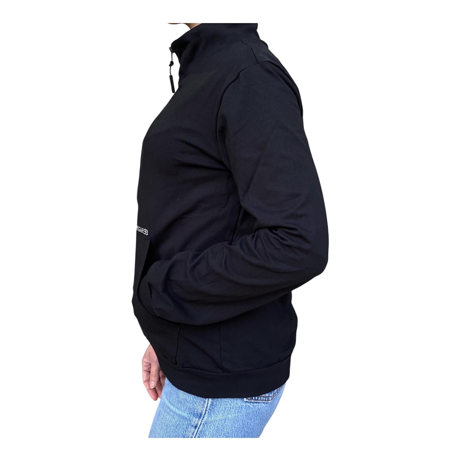 Hangar felpa con cerniera intera in cotone  jersey Z656D nero