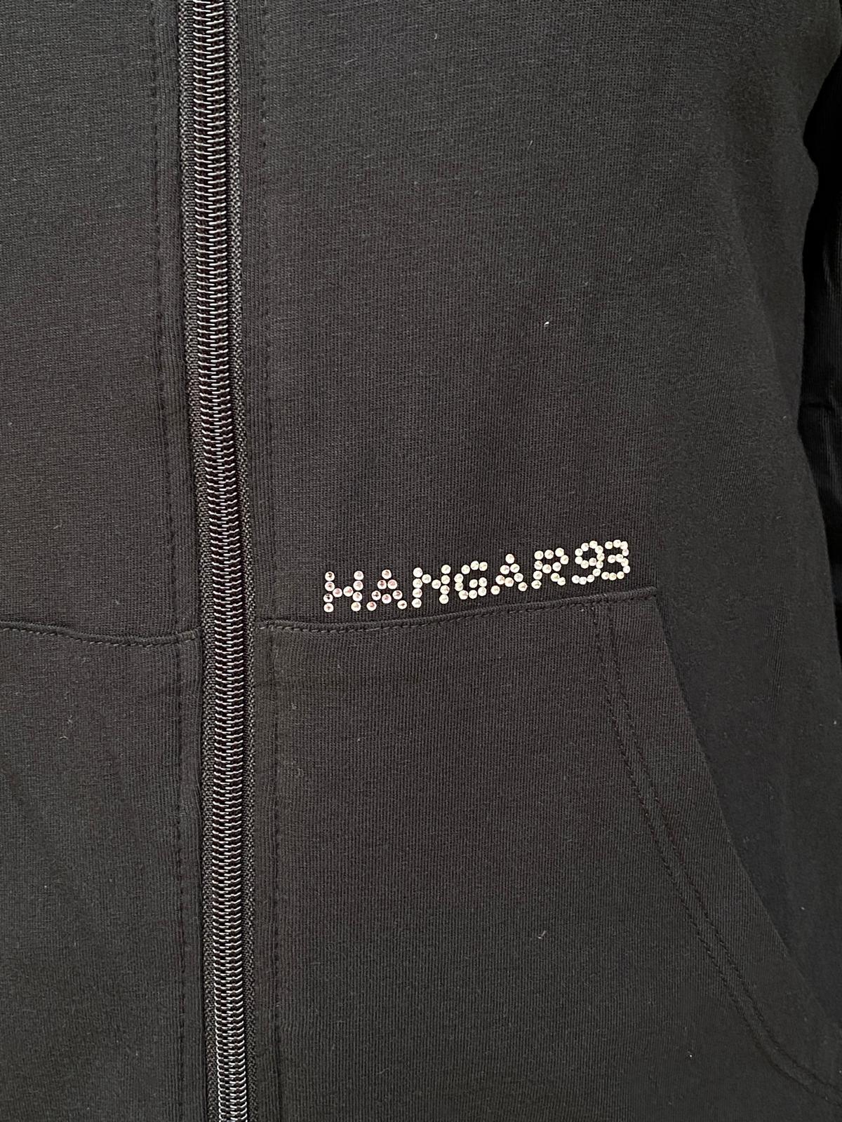 Hangar felpa con cerniera intera in cotone  jersey Z656D nero