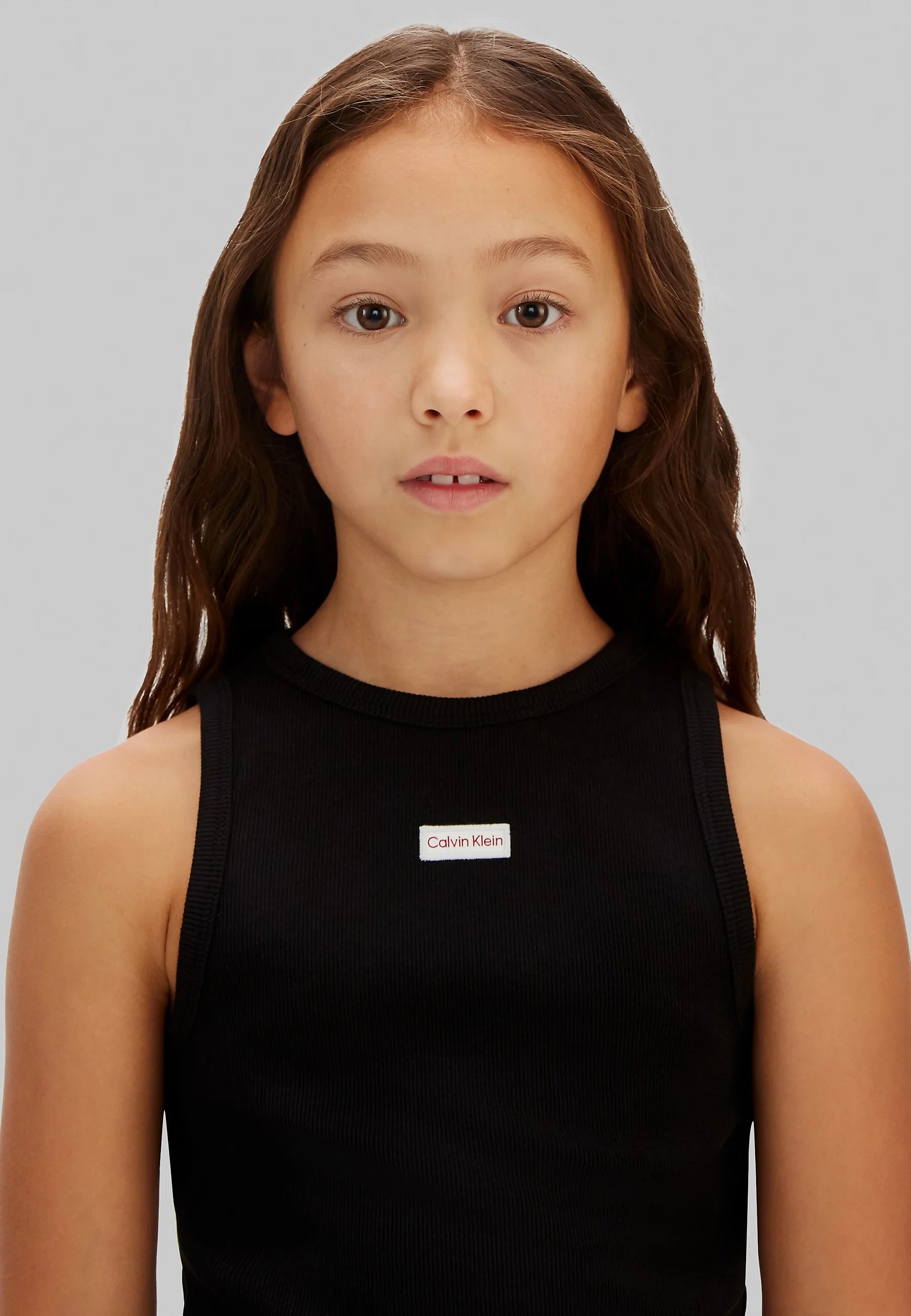 Calvin Klein vestito a costine da ragazza LVCKSJK07G BEH nero