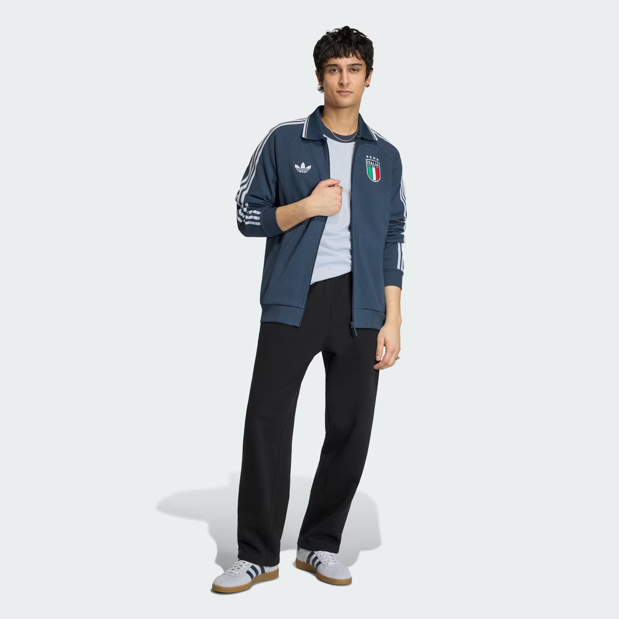 Adidas Giacca Anthem Away Italia FIGC Uomo Blu Chiaro - JY9599