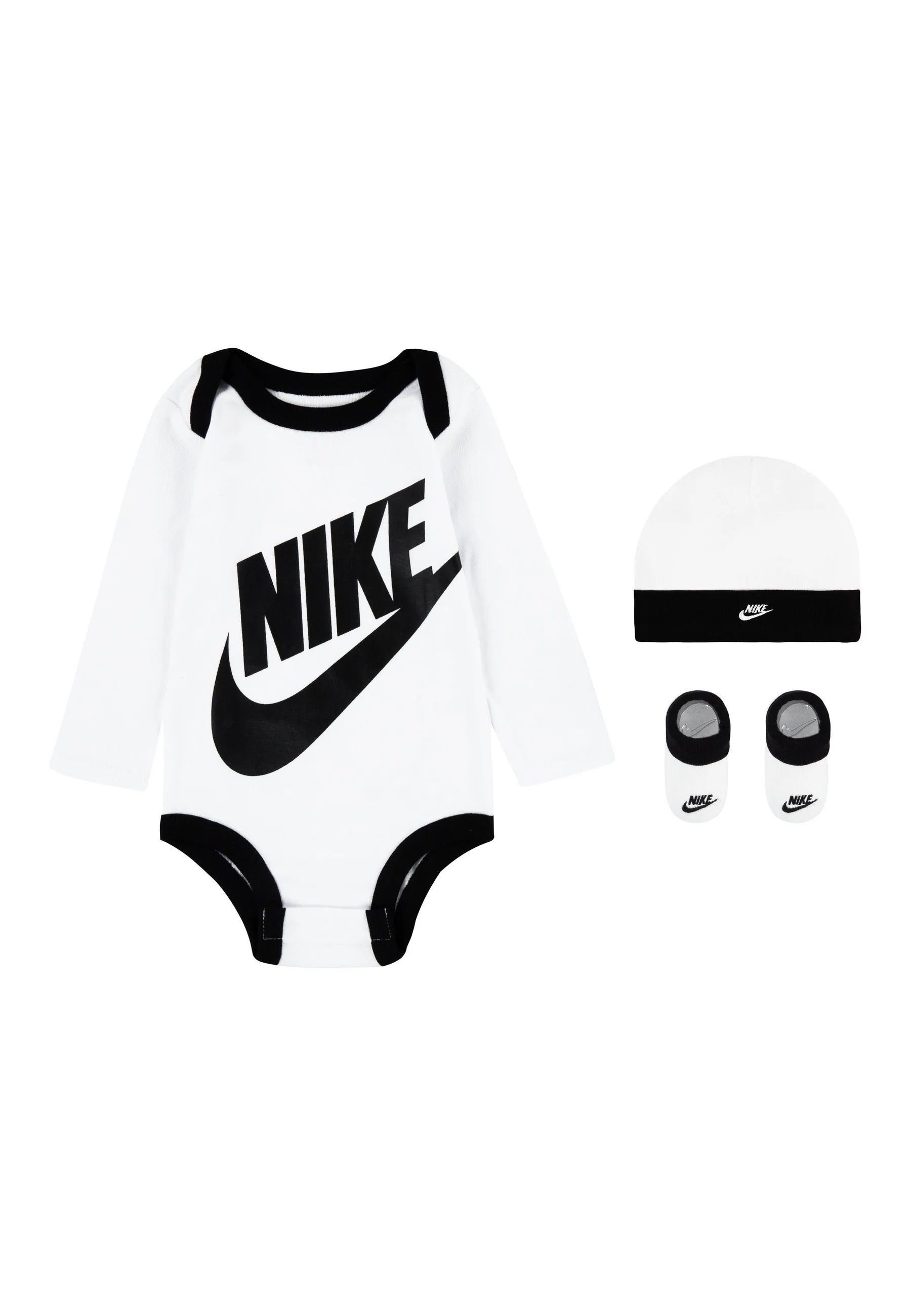 Nike tuta sportiva infant Futura logo MN0073-001 bianco-nero
