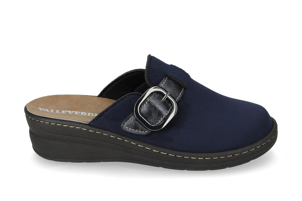 Valleverde pantofola con soletta removibile da donna 56501-1 blu